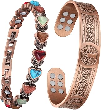 Effective Magnetic Copper Bracelets for Women & Men, Ultra Strength Magnet Bracelet with Sizing Tool