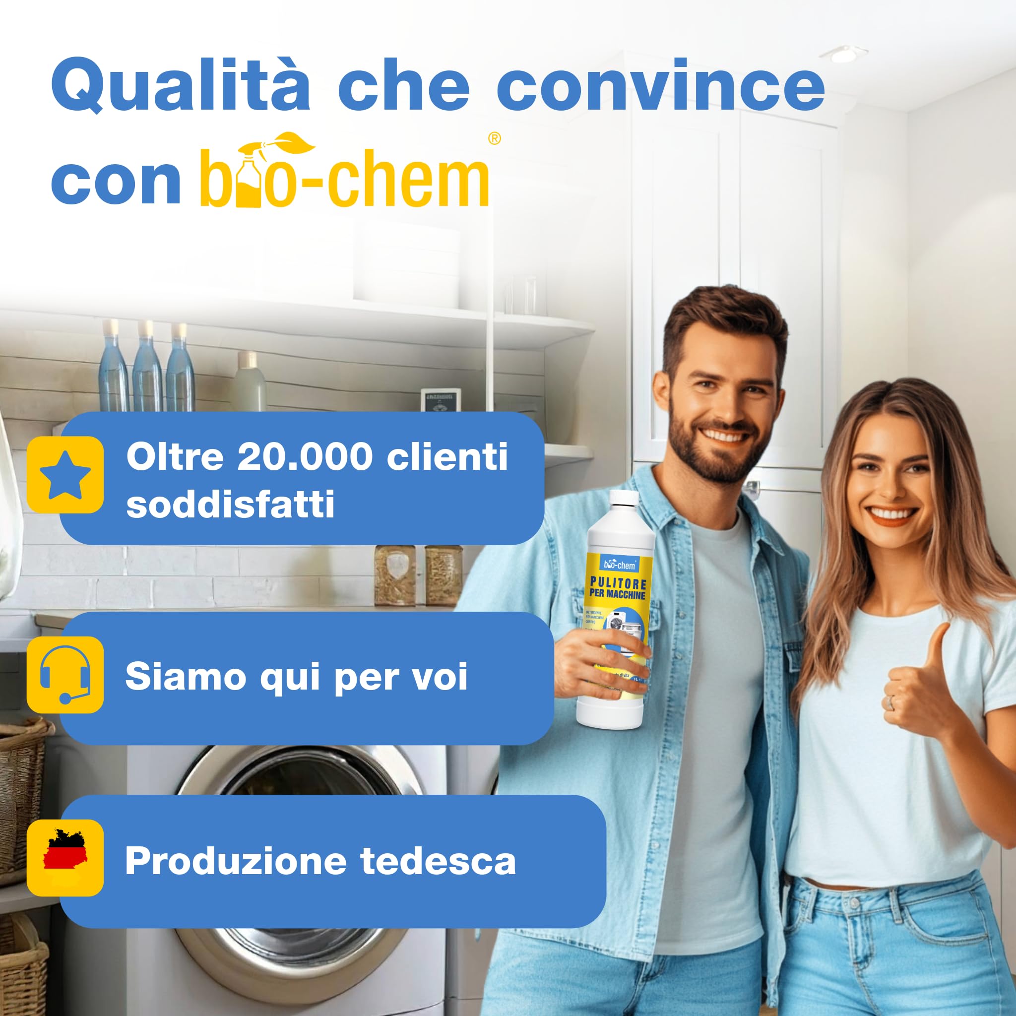 bio-chem Detergente per lavatrici e lavastoviglie 6L | Trattamento completo per lavatrice e lavastoviglie – igiene ottimale, senza coloranti, compatibile con tutti i materiali