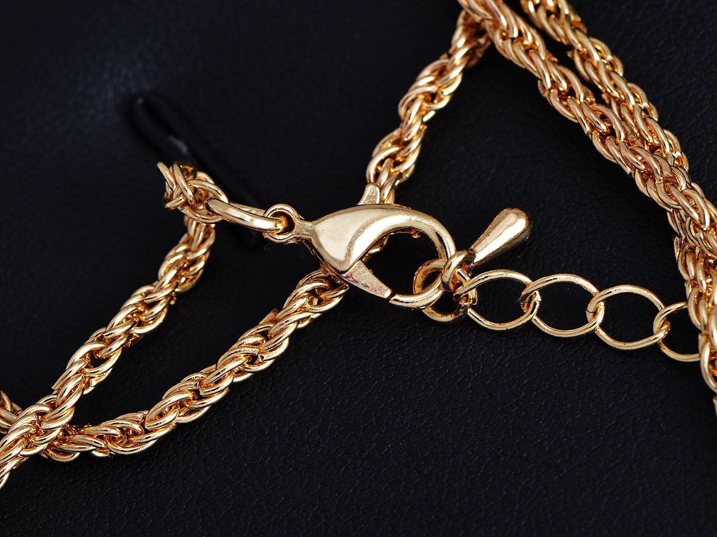 Alilang Golden Tone Blue Green Colored Rhinestone Peacock Bird Pendant Chain Necklace - Image 5