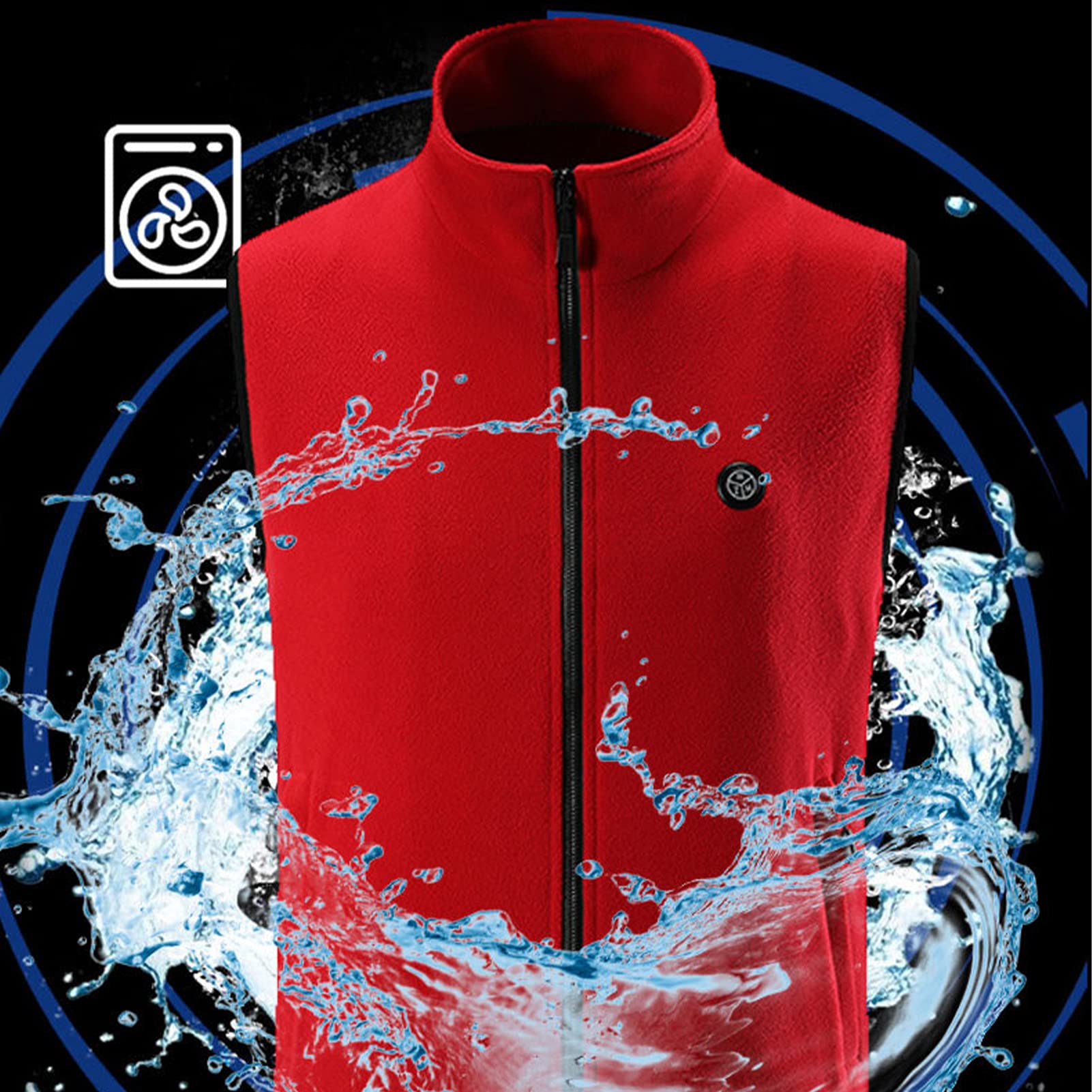 Giacca Riscaldata, Gilet con Colletto Rialzato con Controllo della Temperatura di Ricarica USB, Adatto per Viaggi All'aperto, Sci, Equitazione, Caccia
