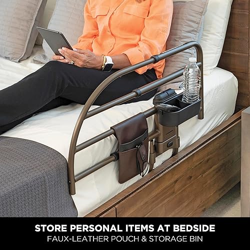 Miniatura 8 de Stander Wonder Click - Riel de cama extensible para marcos de cama ajustables de madera, riel de protección extraíble para adultos mayores y