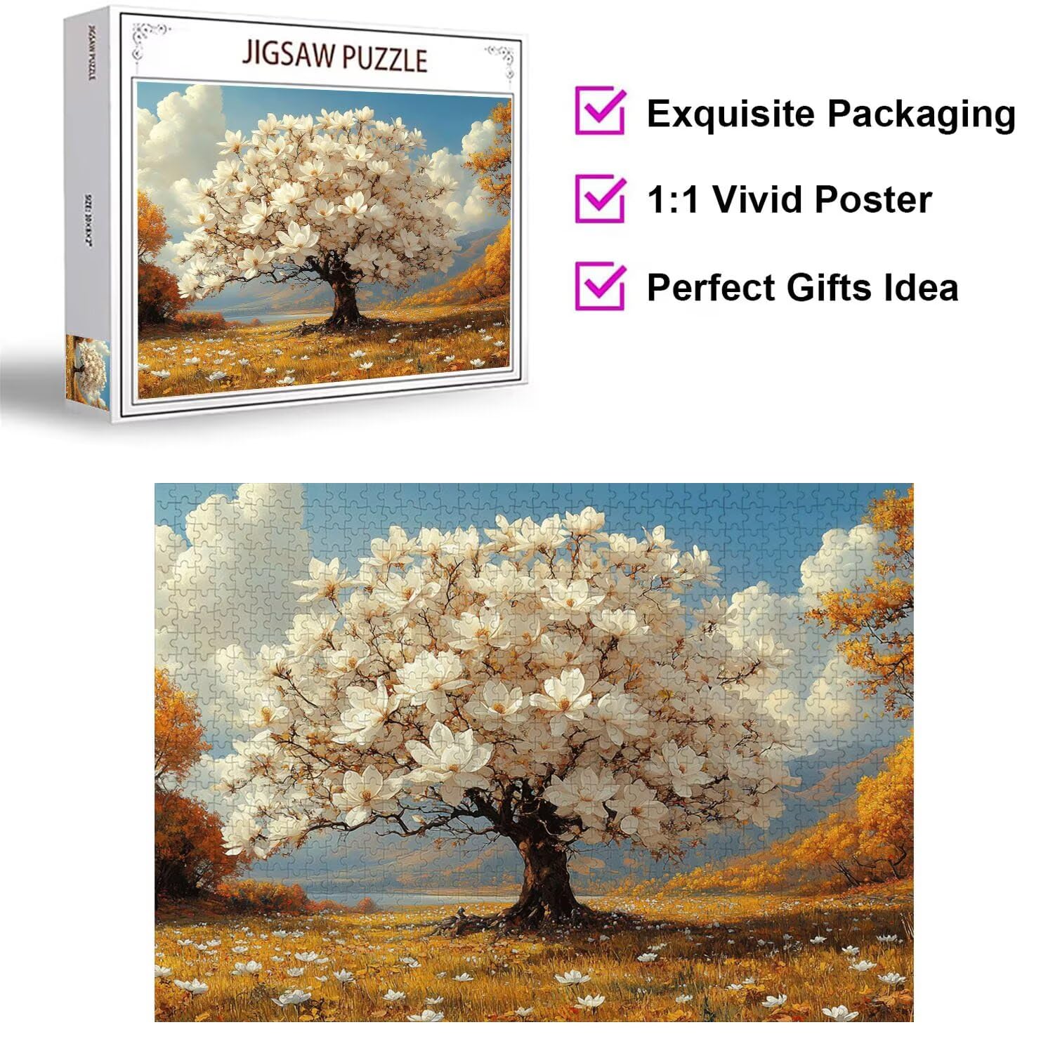 Puzzle 5000 Pezzi Fiori Puzzle Adulti, Gioco Educativo, n-316 | Jigsaw Puzzles Albero, Impossibile Difficile Sfida, Classici Gioco Familiare, Giochi Divertenti, Idee Regalo