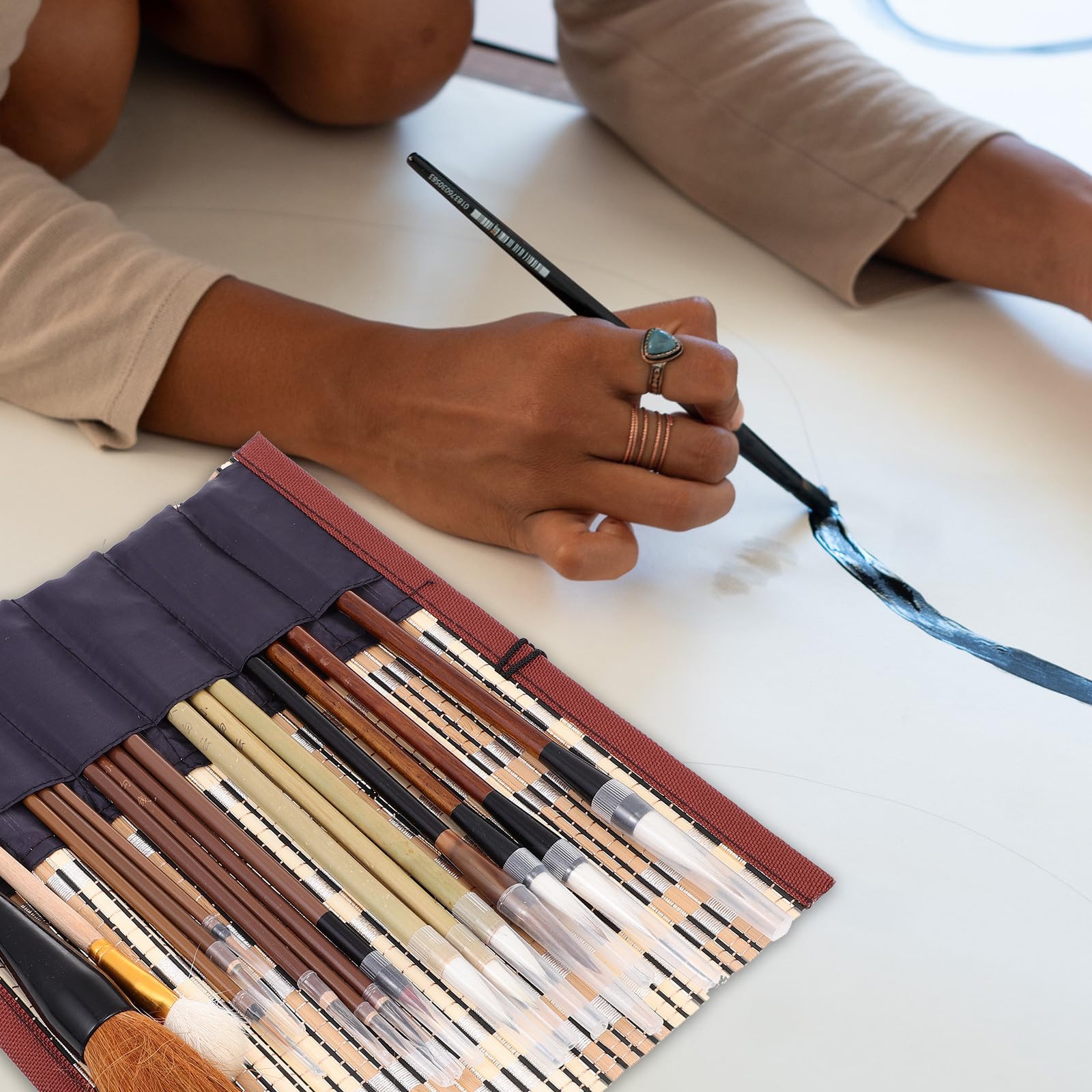 Kalligrafiestift Satz Rund Tintenaufnahme Fein Poliert für Chinesische Kalligraphie und Üben für Erwachsene und Anfänger