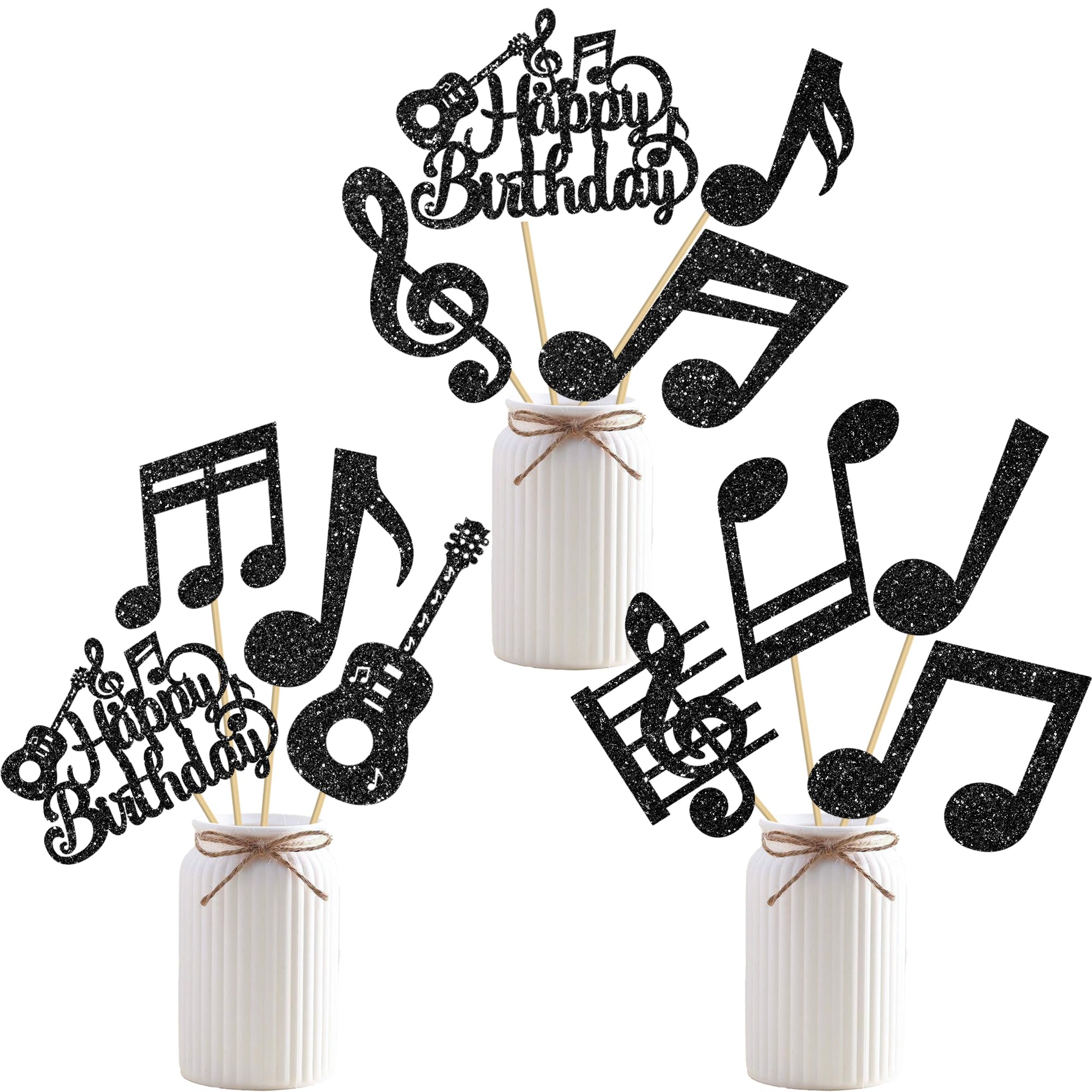 Music Notes Centerpiece Sticks 12PCS Music Theme Birthday Decorations Musical Party Centerpieces Music Symbols Table Decor for Baby Shower Party