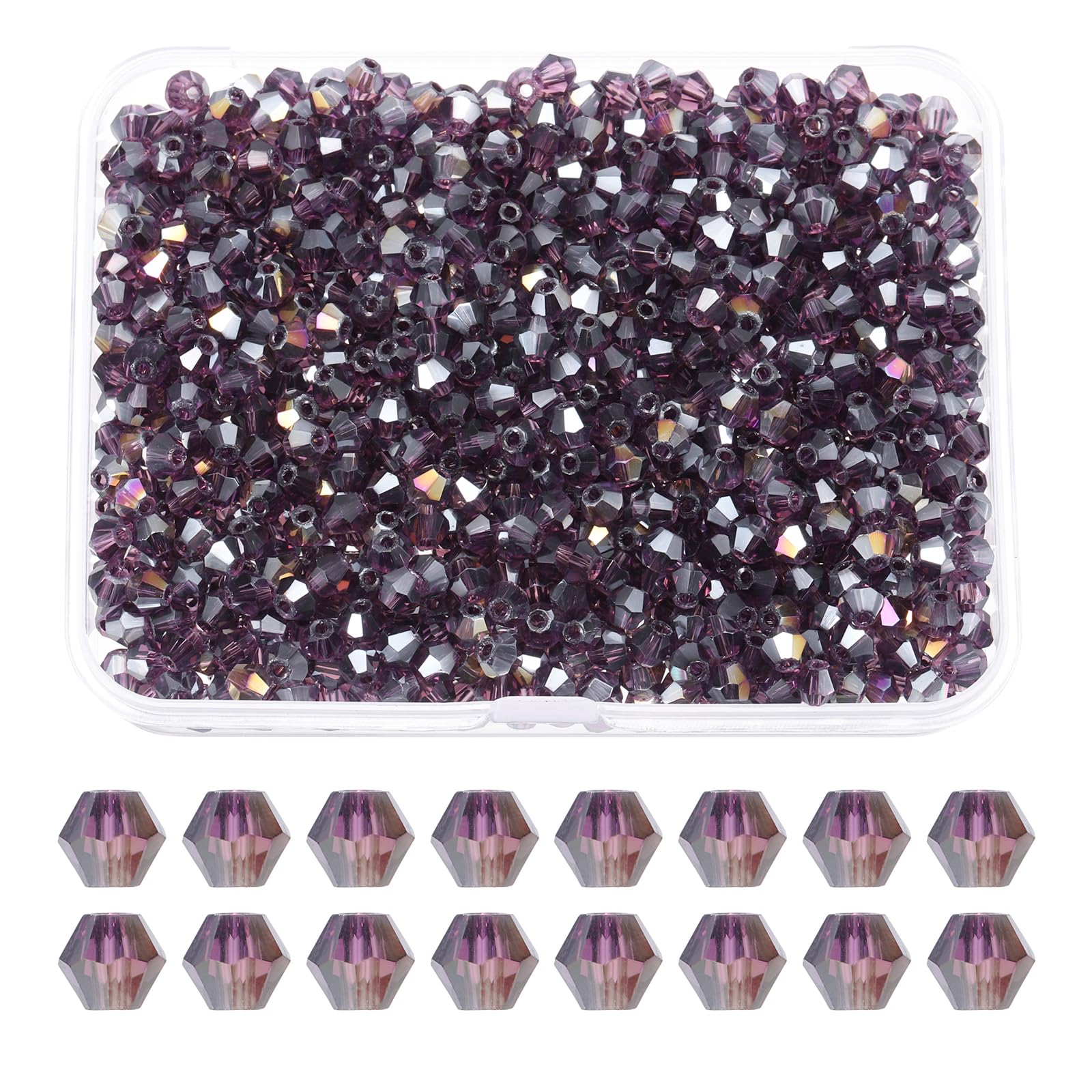 PATIKIL 1000pcs 3mm Bicone Glass Crystal Beads