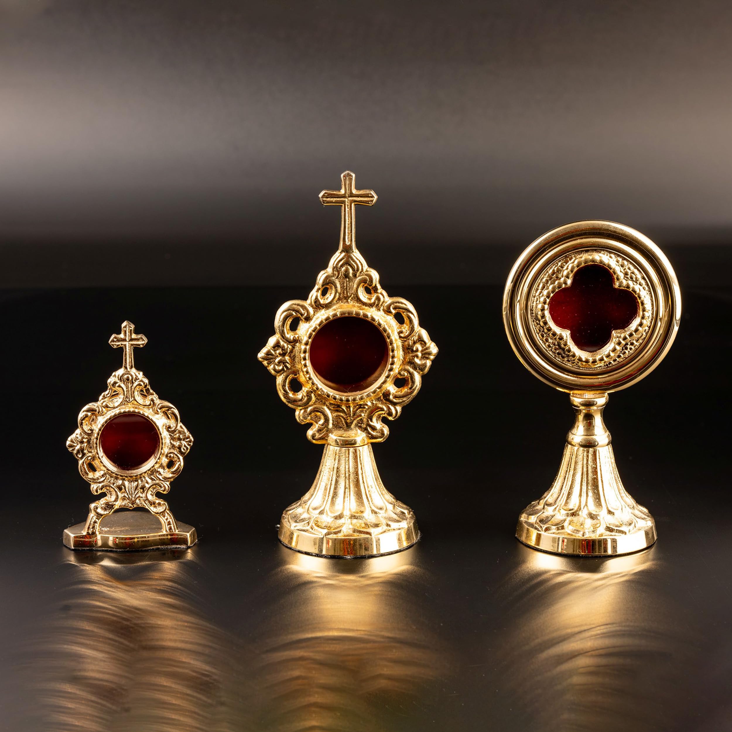 NKlaus Znakomity pozłacany relikwiarz, idealny do świętych relikwii, wysokość 10 cm 15895