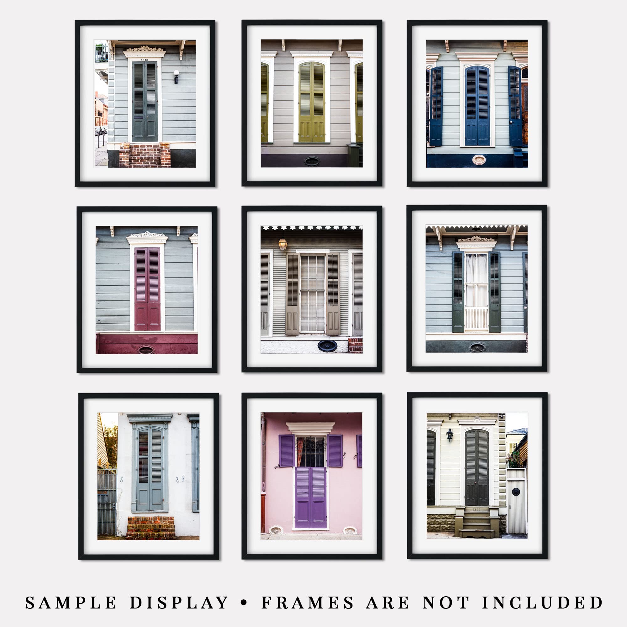 Lisa Russo Fine Art - New Orleans Wall Art Windows and Doors Prints - Set of 9 - Not Framed (9 11x14 Prints Only)