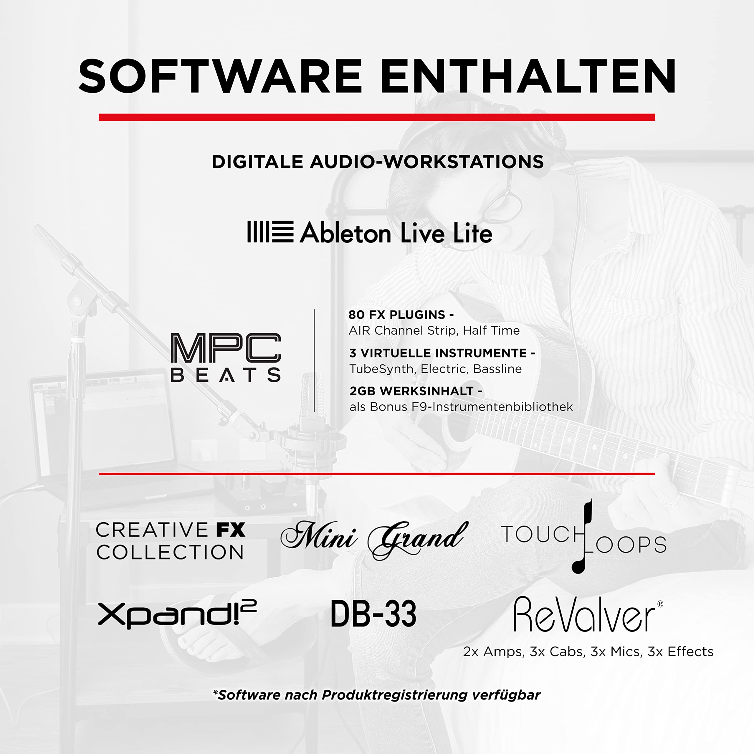 M-AUDIO Air192|6 USB MIDI Audio Interface für Aufnahmen in Studioqualität mit 2 XLR und Line Eingängen und Recording Software