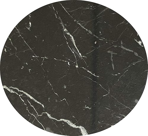 Miniatura 70 de PAK HOME - Juego de 2 mesas auxiliares - Mesas auxiliares redondas de madera con aspecto de mármol blanco para espacios pequeños, mesita de noche