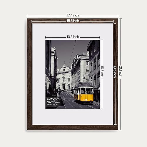 Vista 212 de eletecpro Juego de 10 marcos de fotos de 8.5 x 11 pulgadas, collage de fotos, decoración de pared, fotos de 5 x 7 con paspartú o de 8.5 x 11 Negro