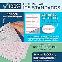 Vista 4 de Blue Summit 1099 Formularios MISC 2025 con sobres, kit de formularios de impuestos de 4 partes, kit de 12 formularios láser, compatible