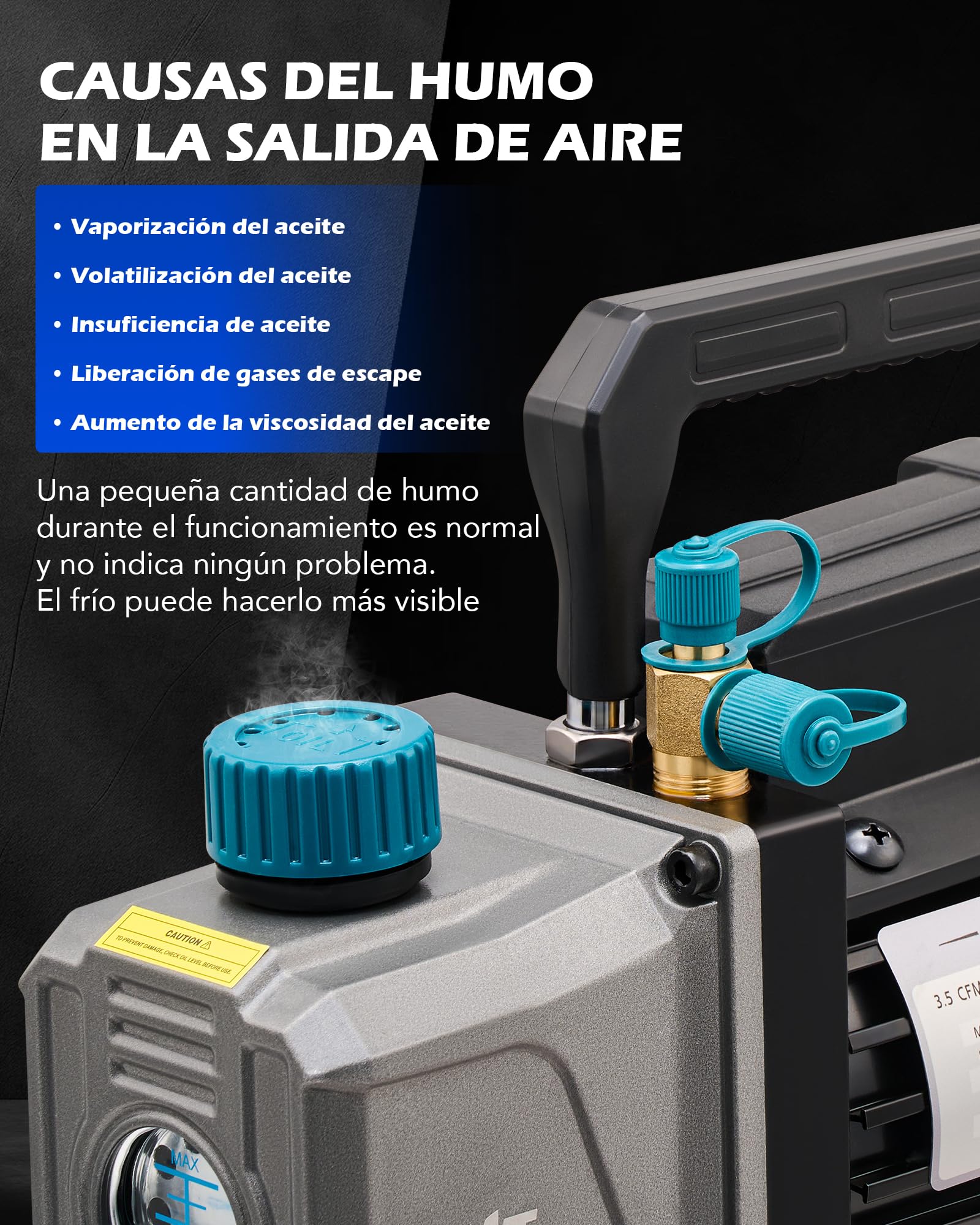 Orion Motor Tech Bomba de Vacío 3.5CFM 186W Aire Acondicionado Automotriz Cámara de 7,6 L