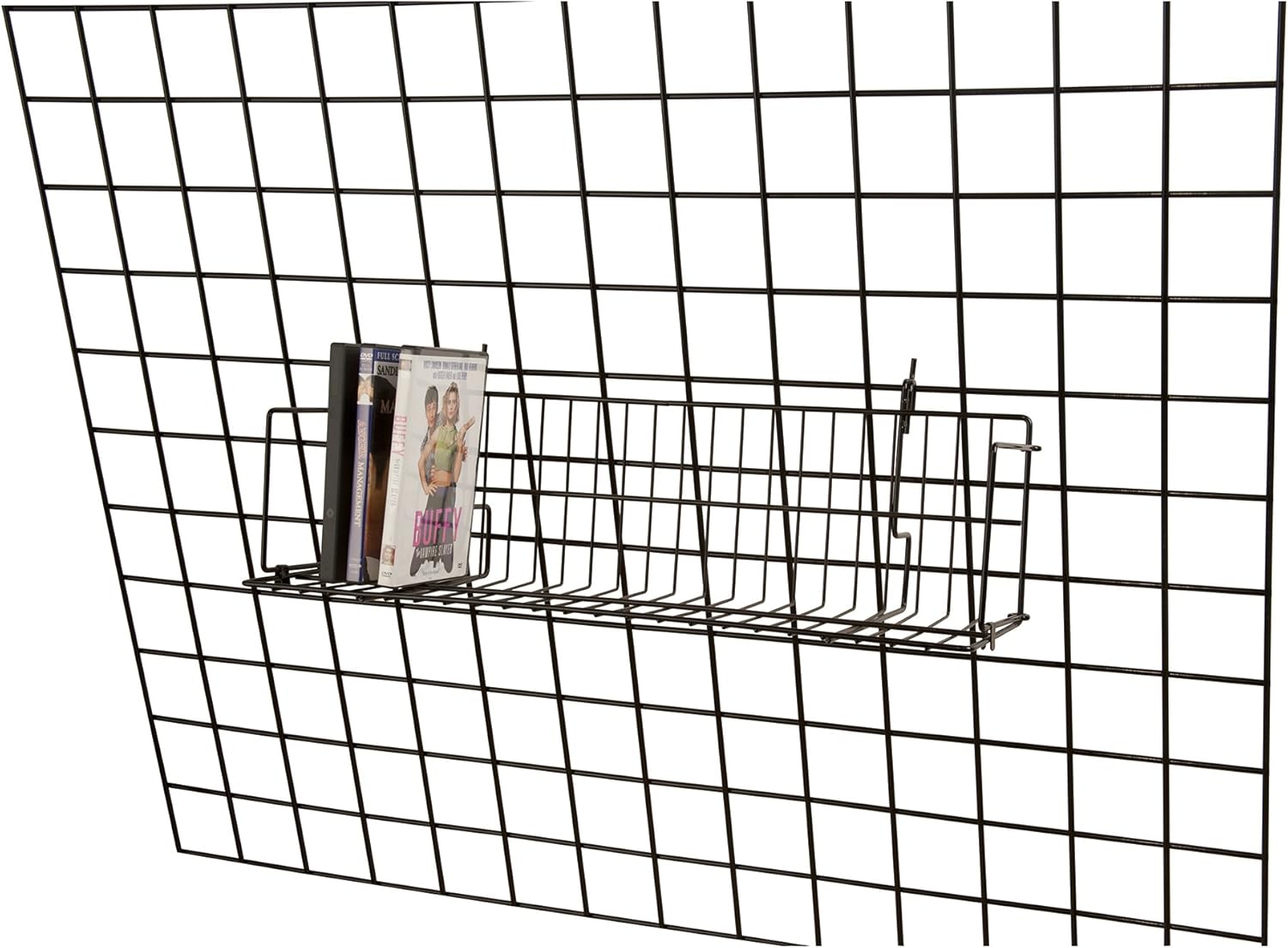 Lot of 6 Retail Black CD/DVD/Cassette Shelves For Grid 24L x 6D x 6½H