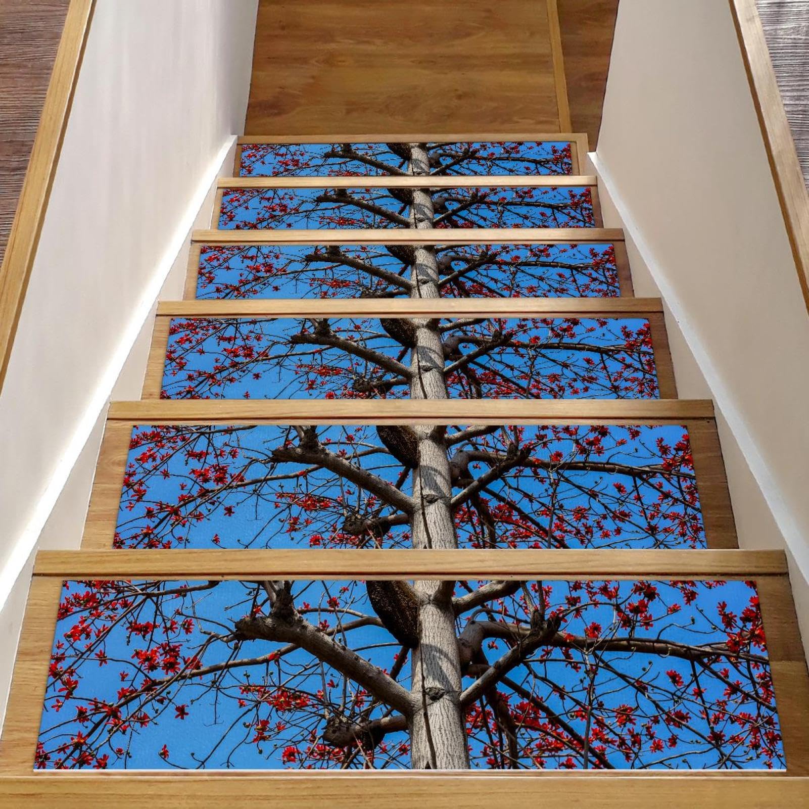 15 peldaños de escalera azul de 8x30 pulgadas para protección de madera
