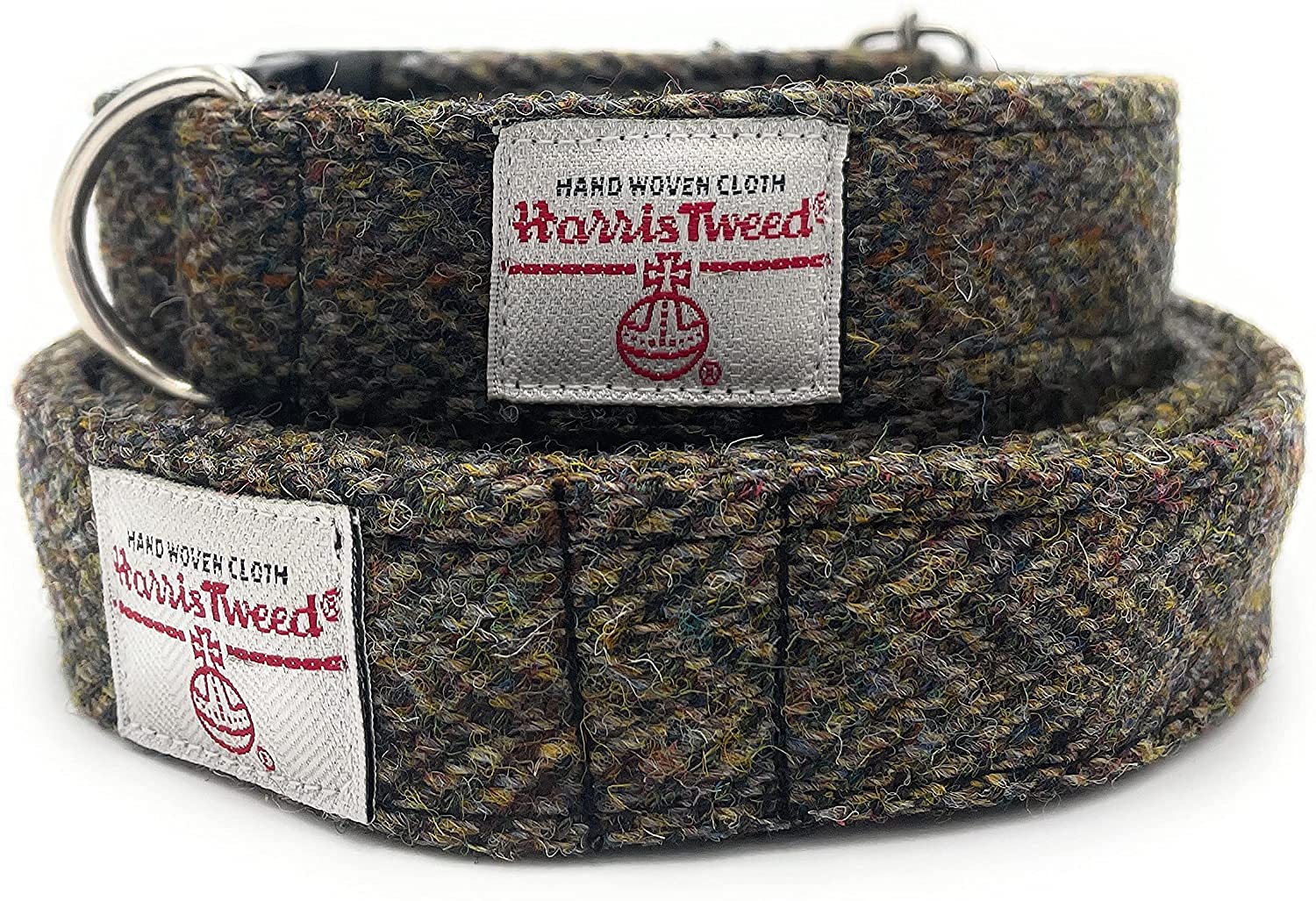 Harris Tweed Dog Collar And Lead Set Handmade (Brown Herringbone, S) — image 1