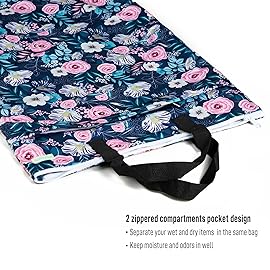 wegreeco Reusable Hanging Wet Dry Cloth Diaper Bag (Flower-1)