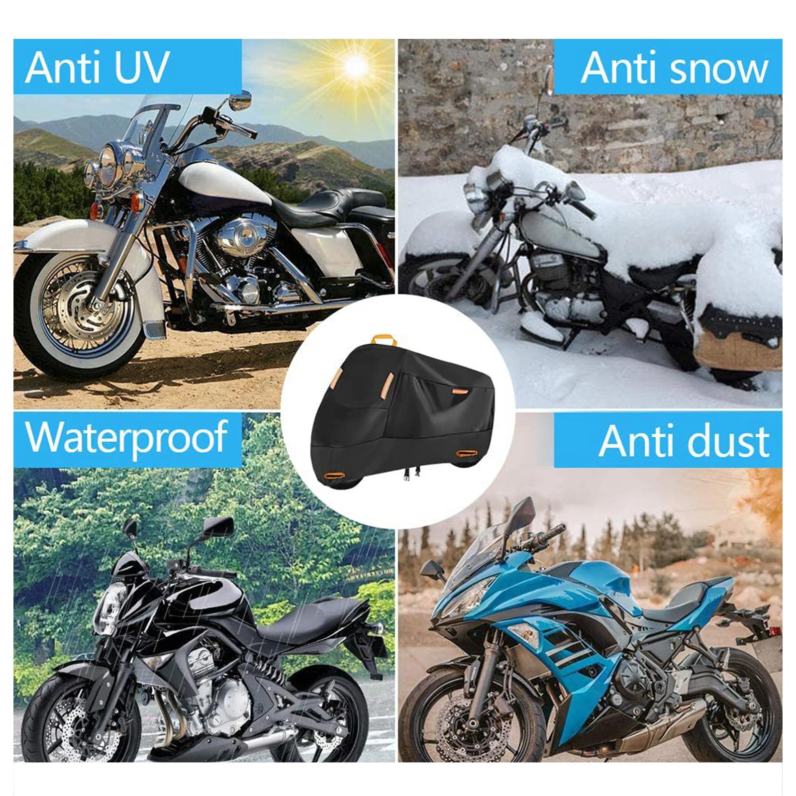 Telo Coprimoto per Honda NC750X NC 750X NC750 X, Tessuto Oxford Impermeabile Antipioggia Anti-UV Copertura Moto, Robusta Resistente Moto Parapioggia