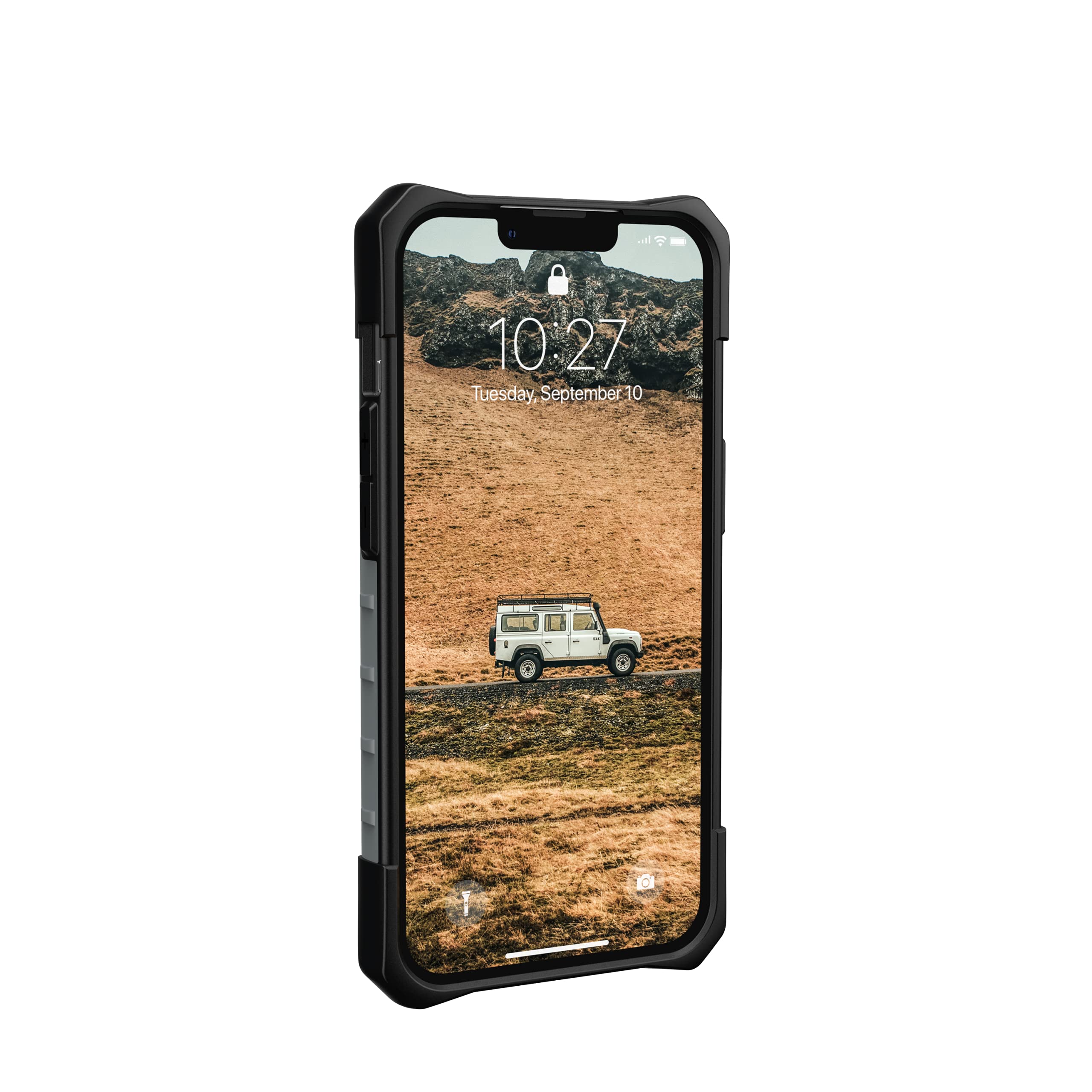 Urban Armor Gear Funda Pathfinder compatible con el Apple iPhone 13 [Compatible con carga inalámbrica, Protección contra caídas de estándar militar, Funda ultrafina] plateado