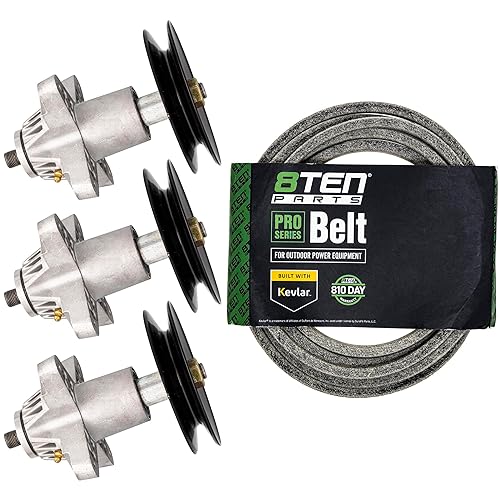 8TEN Kit de correa de eje de cubierta para Troy Bilt Big Red GT54 MTD Cub Cadet 618-04608A 618-0671D 918-04608A 54 pulgadas