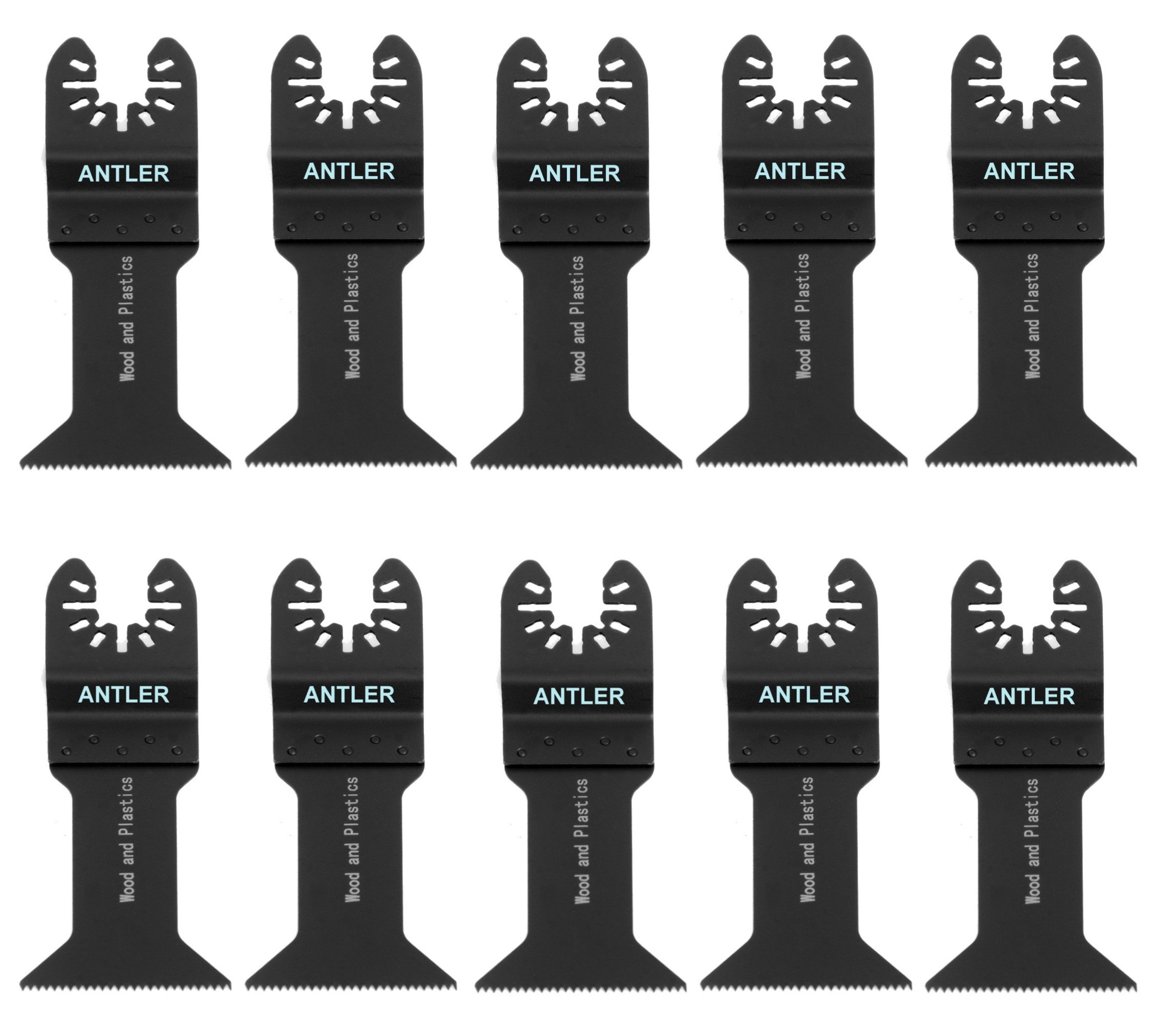 Antler Black Qab44lr Long Reach Blades Compatible With Dewalt Stanley Worx Oscillating Multitool Accessories (10 Pack)