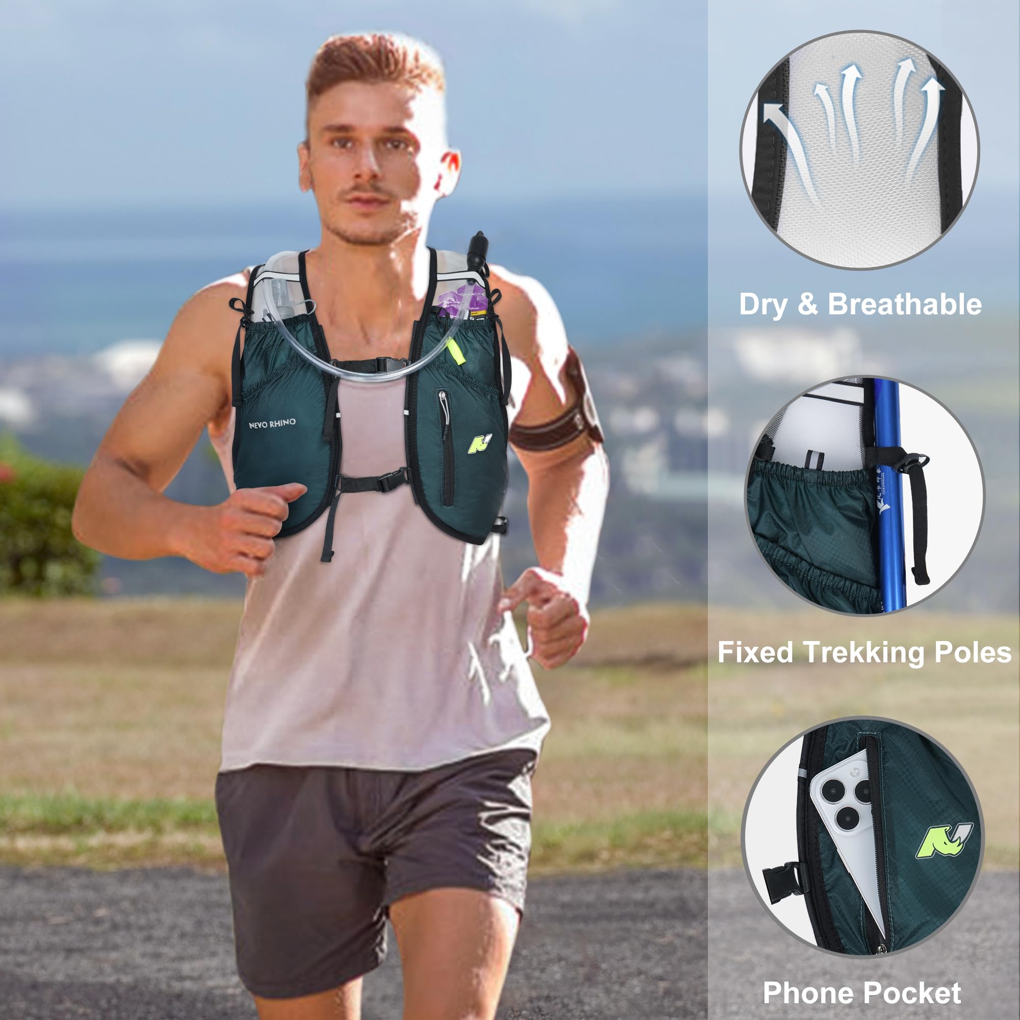 Lapluied Gilet Running Avec Gilet Hydratation 500ml, Gilet