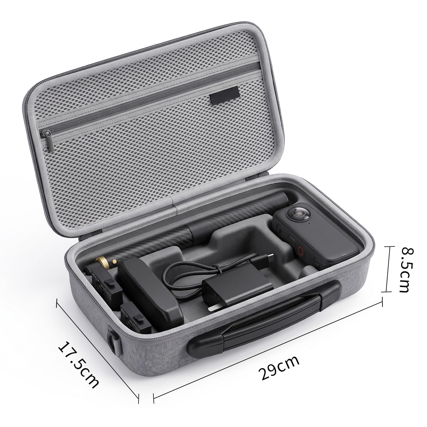 BeisDirect Custodia da trasporto per Insta360 X6, impermeabile, grande capacità, borsa a tracolla, organizer da viaggio, custodia protettiva rigida per accessori per fotocamera Insta 360 X6