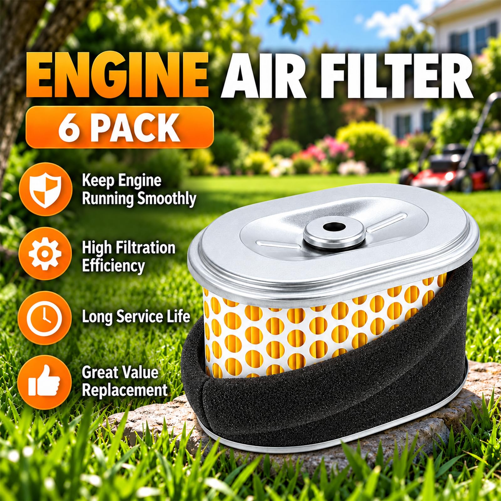 Honda GX160 Air Filter 6 Pack - OEM Replacement -3