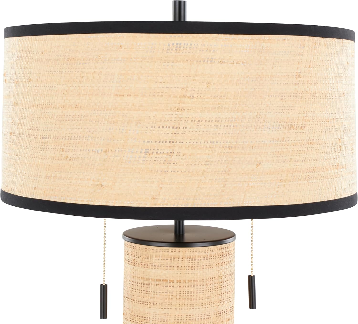 Cylinder Rattan Table Lamp, Desk Lamp, Bedside Lamps for Night Stands, Nightstand Lamp, Small Lamp, Small Table Lamps for Living Room, Black Table Lamp