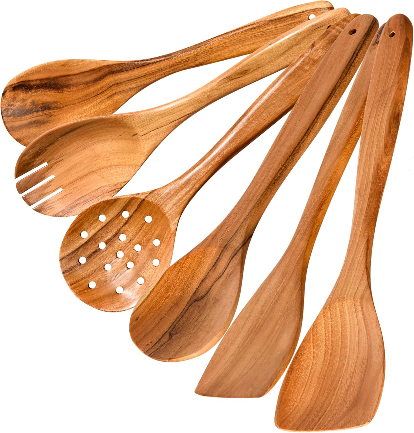 Wooden Cooking Spoon Set - Multi-Purpose Utensils for Stirring, Mixing, Serving & More - Durable Natural Wood Cooking Tools