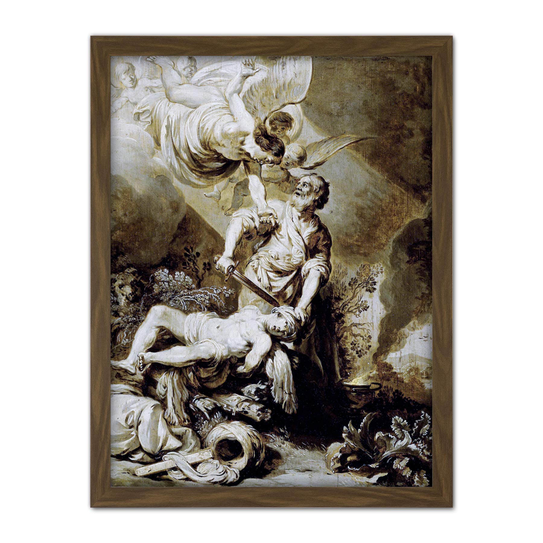 Artery8 Pieter Lastman Sacrifice Of Abraham Painting Artwork Framed Wall Art Print 18X24 Inch