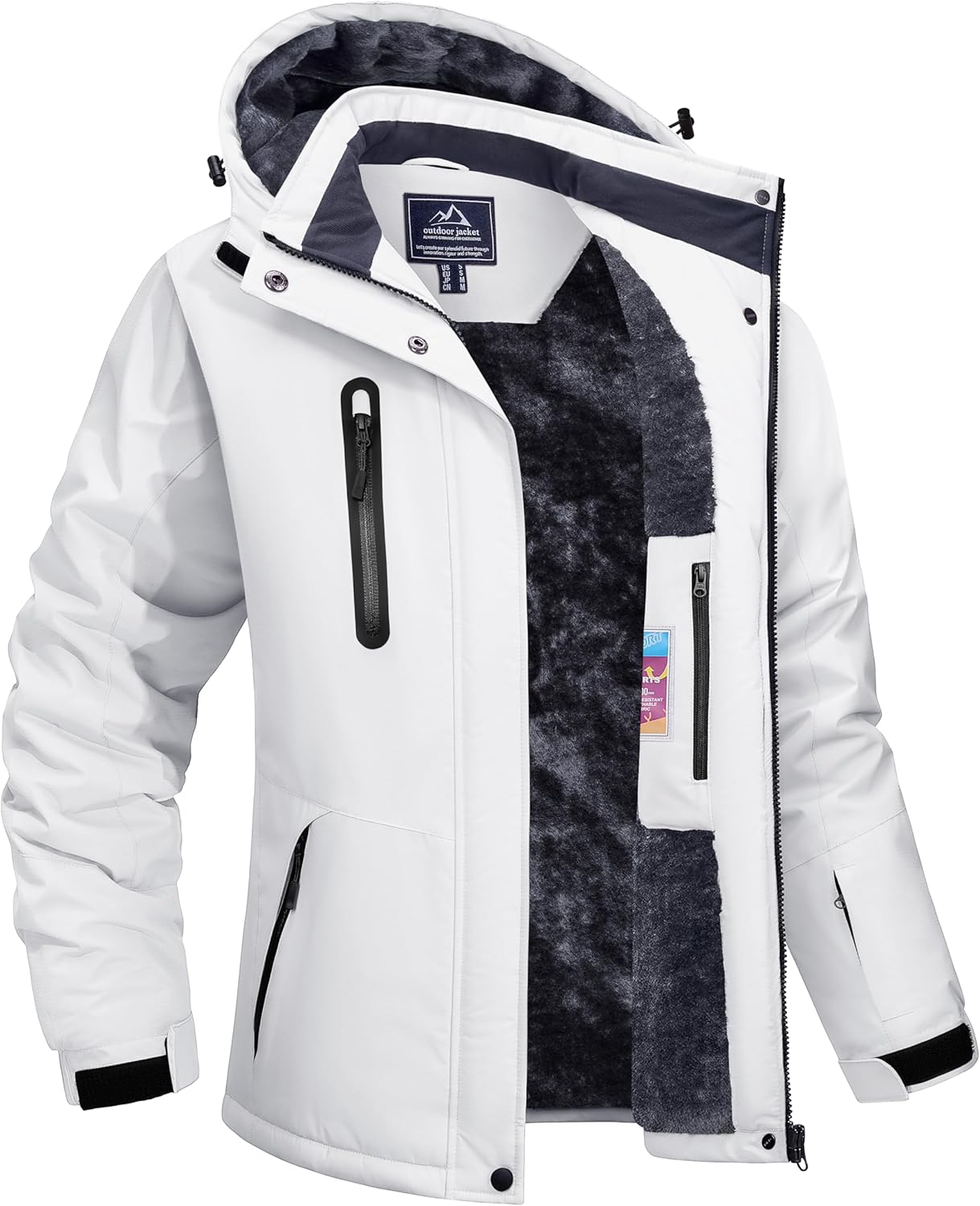 TACVASEN Women's Waterproof Winter Jacket Ski Hooded Insulated Jacket Fleece Warm Snow Outdoor Rain Windbreaker