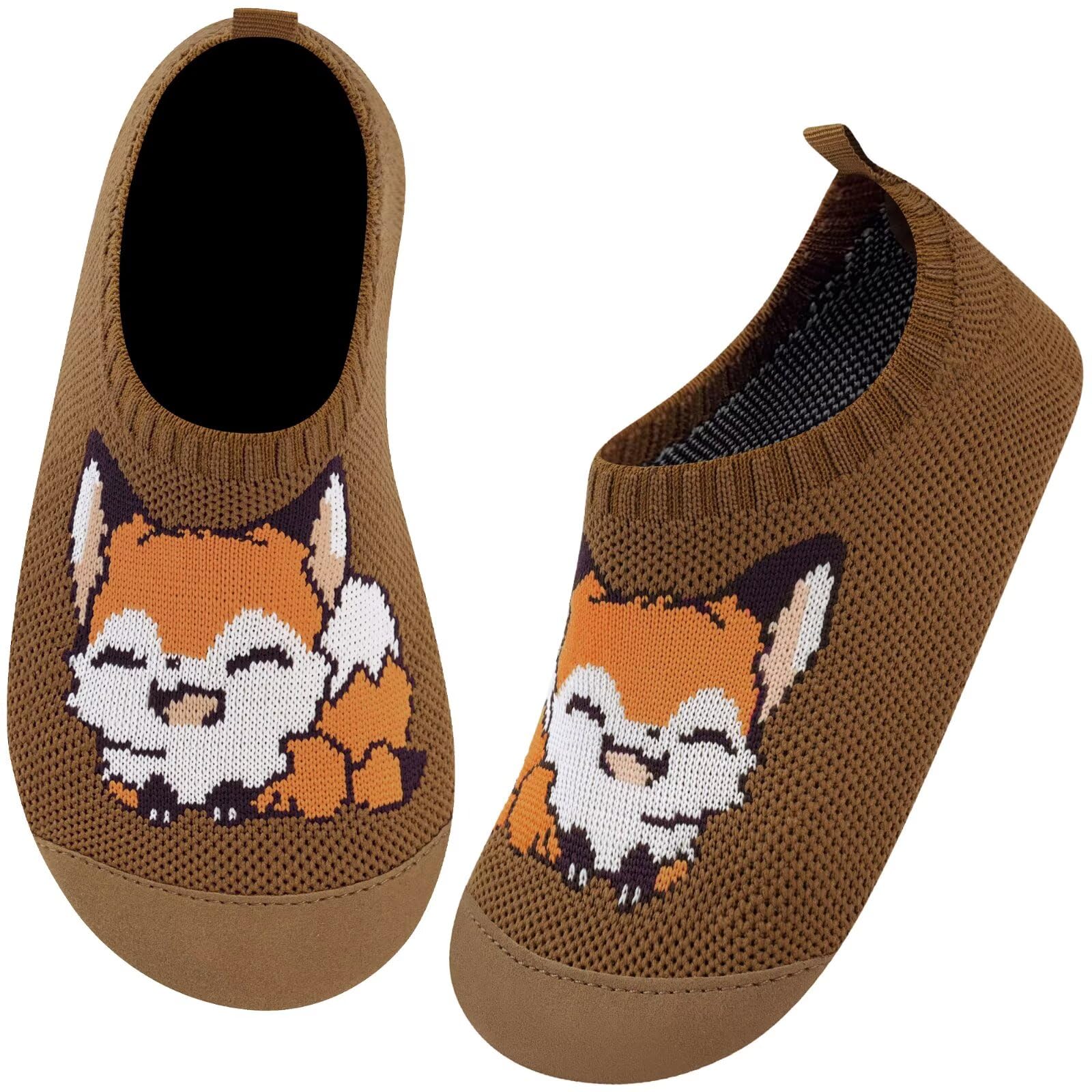 Kyopp Hausschuhe Kinder Junge Mädchen Atmungsaktive Rutschfest Barfussschuhe Turnschläppchen Weich Lauflernschuhe Kleinkinder Slippers