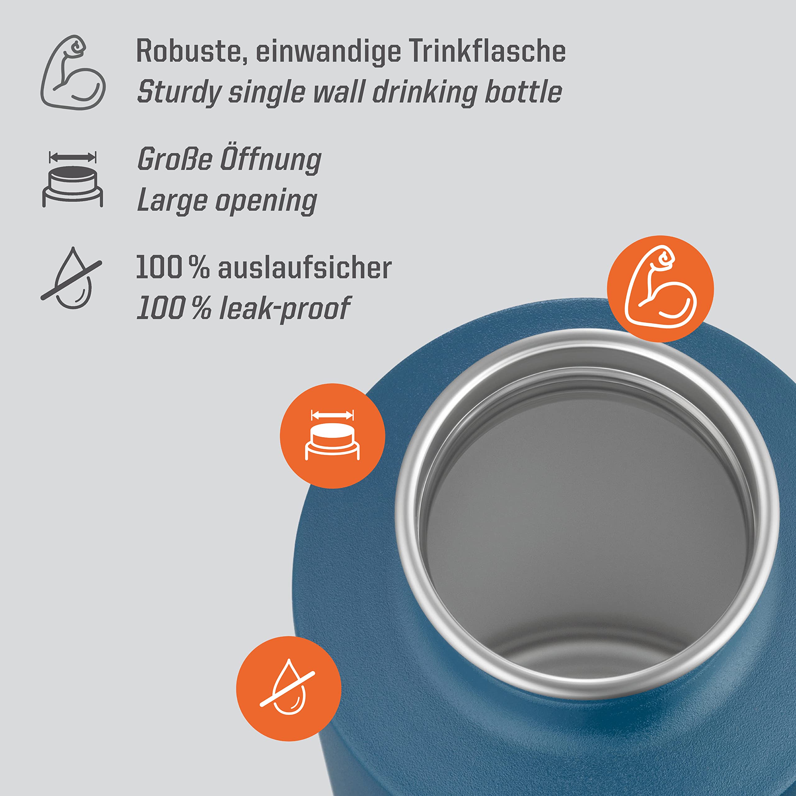 Esbit Trinkflasche Sculptor - Edelstahl Trinkflasche mit praktischem Loop Verschluss