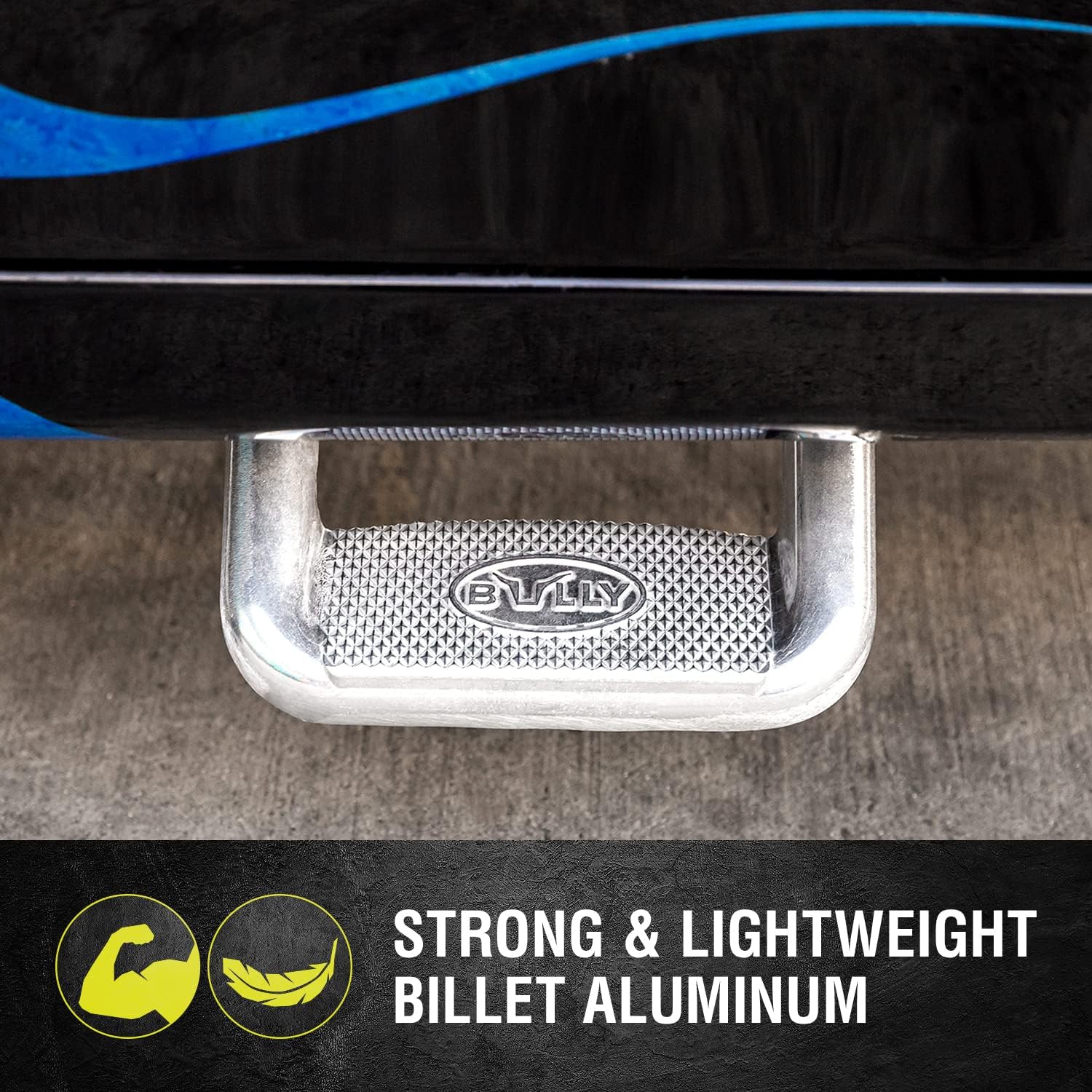 Bully AS-200 Polished Aluminum Universal Fit Truck Side Step Set of 2 for Trucks from Chevy (Chevrolet), Ford, Toyota, GMC, Dodge RAM, Jeep