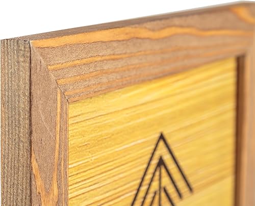 Miniatura 3 de Marco de fotos de madera rústica de 11 x 14 para montaje en pared, 100 % madera maciza natural ecológica con acabado gastado, Madera, Walnut, 11x14