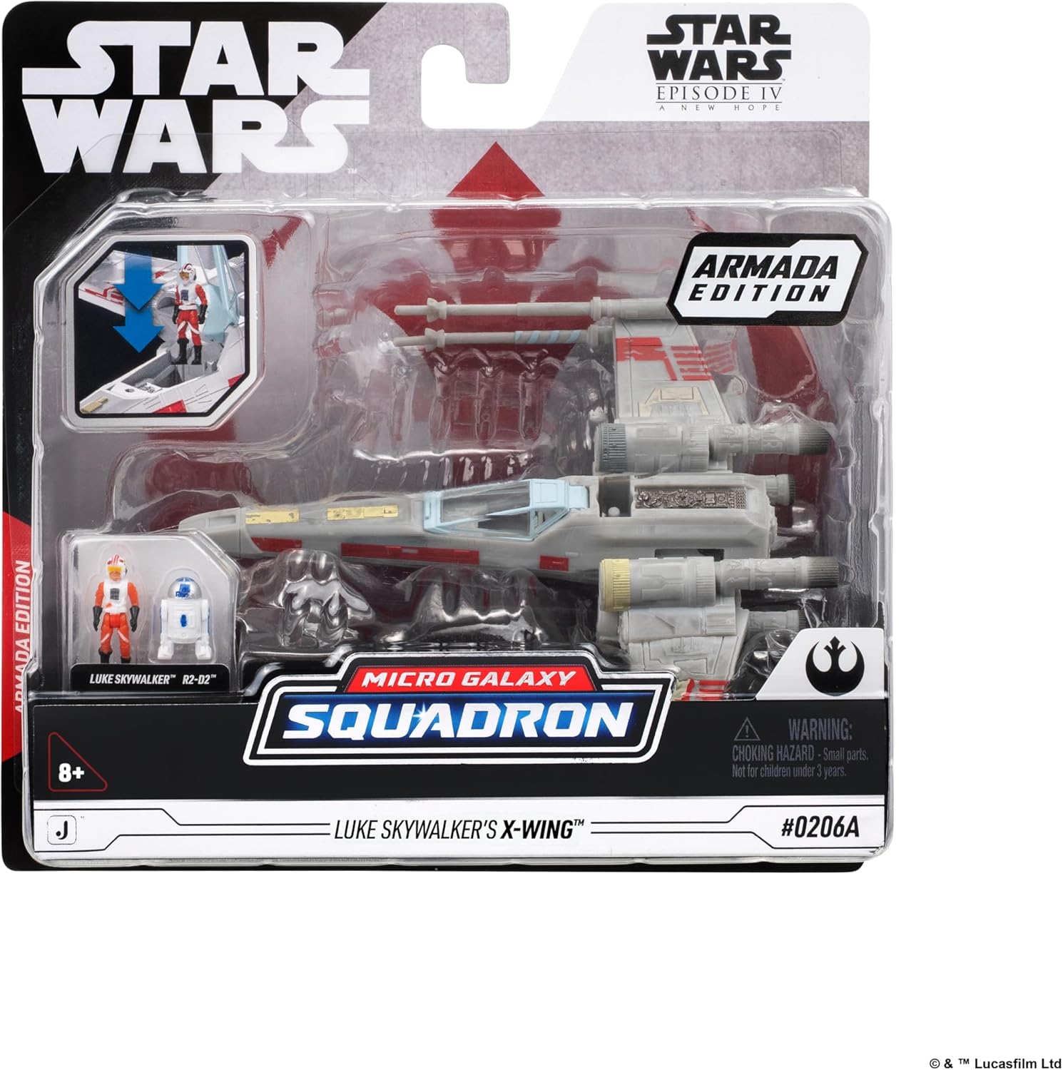 Star Wars Micro Galaxy Squadron Luke Skywalker's X-Wing (Armada Edition) - 5-Inch Vehicle with Two 1-Inch Micro Figure Accessories