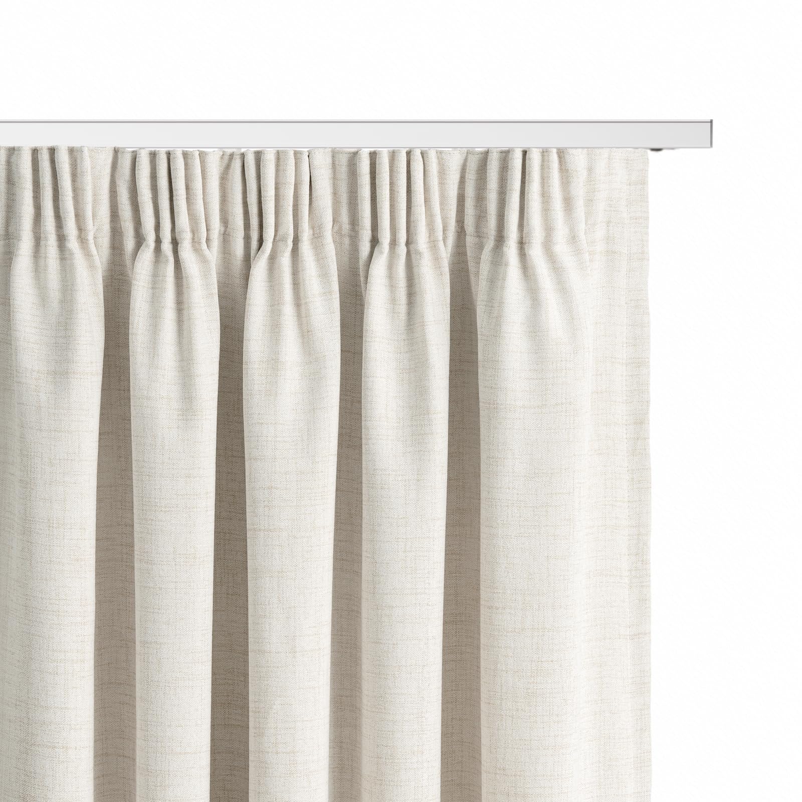 INOVADAY 100% Rideau Occultant Thermique 140 x 245 cm Lot de 2, Beige | Rideau Galon Fronceur pour Salon et Chambre, Isolant Anti Froid et Chaleur, Réduction du Bruit, Suspension Flexible, OEKO