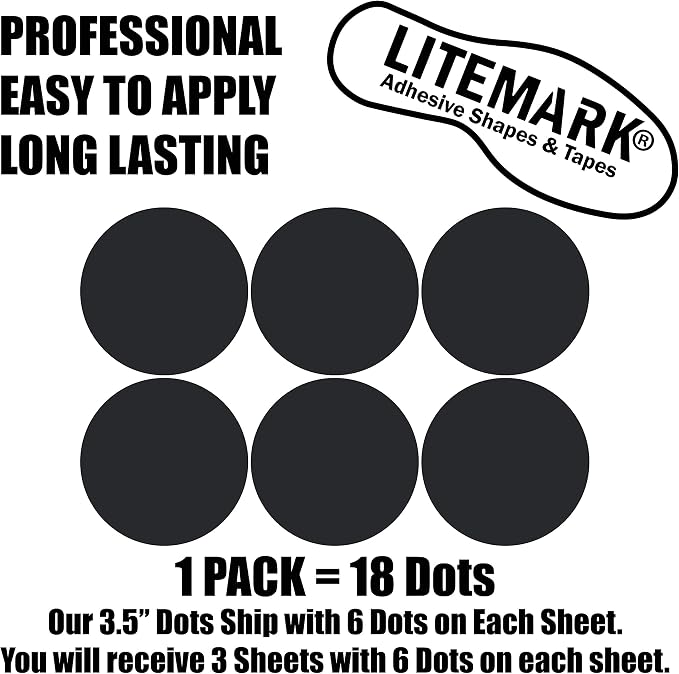 Stickers circulares vinilo negro 3.5 pulg. 18 piezas miniatura 3