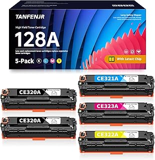 128A Toner Cartridges Remanufactured Replacement for HP 128A CE320A CE321A CE322A CE323A Works with Pro Color CP1525n CP1525nw CM1415fn CM1415fnw Printer (5-Pack, 2Black/1Cyan/1Magenta/1Yellow)