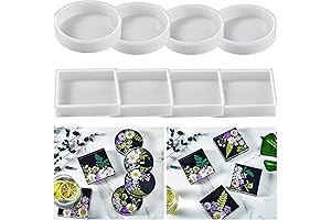 8Pcs Resin Coaster Molds Set