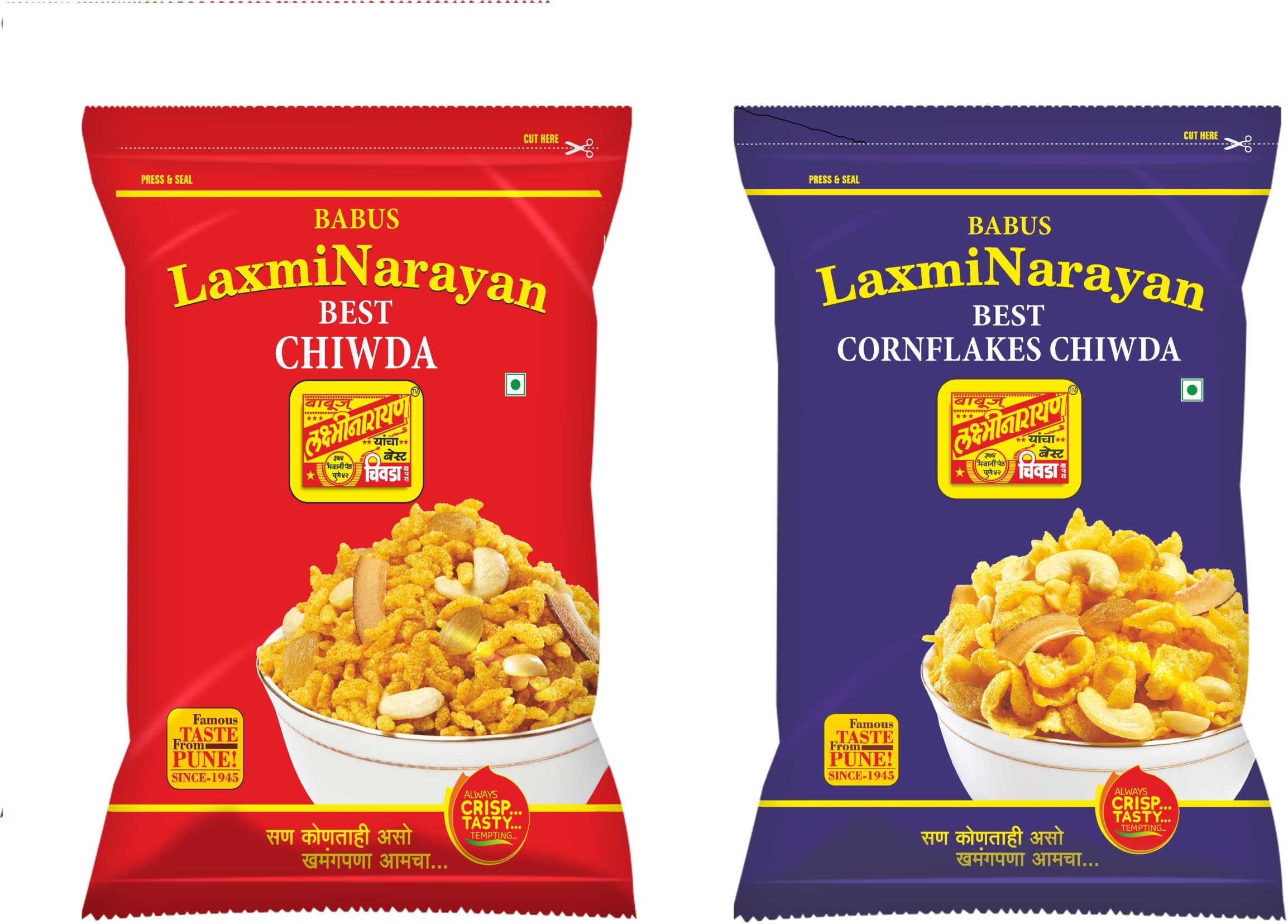 Babus Laxminarayan Fresh & Delicious Combo Of Poha Chiwda & Cornflakes Chiwda (2 Count)_500Gm