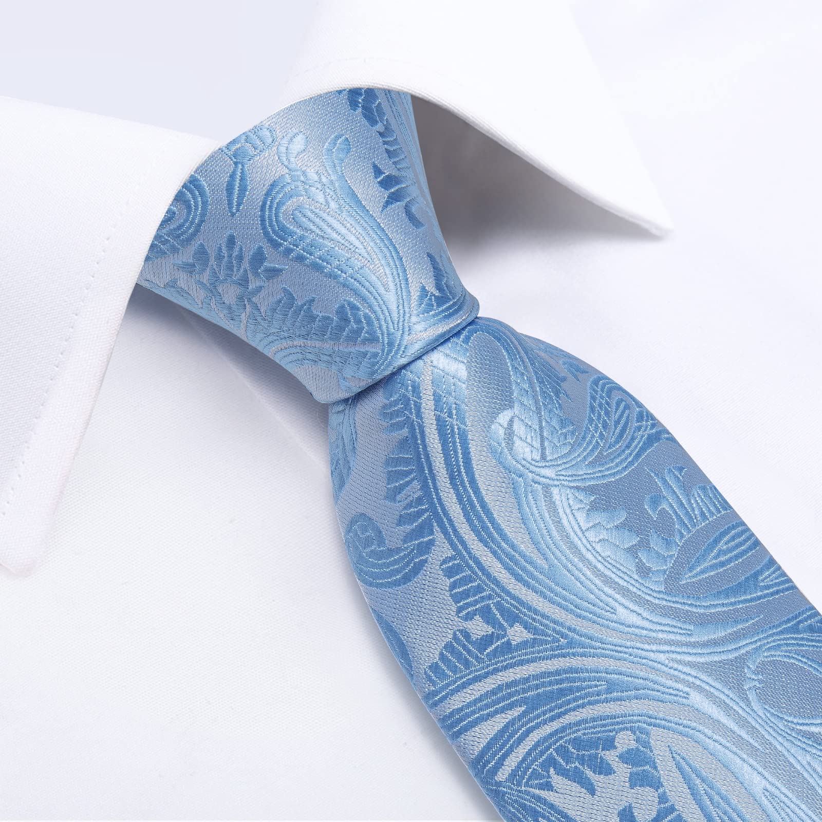 DiBanGu Cravate et mouchoir de poche en soie cachemire pour homme avec boutons de manchette et pince à cravate, ensemble mariage