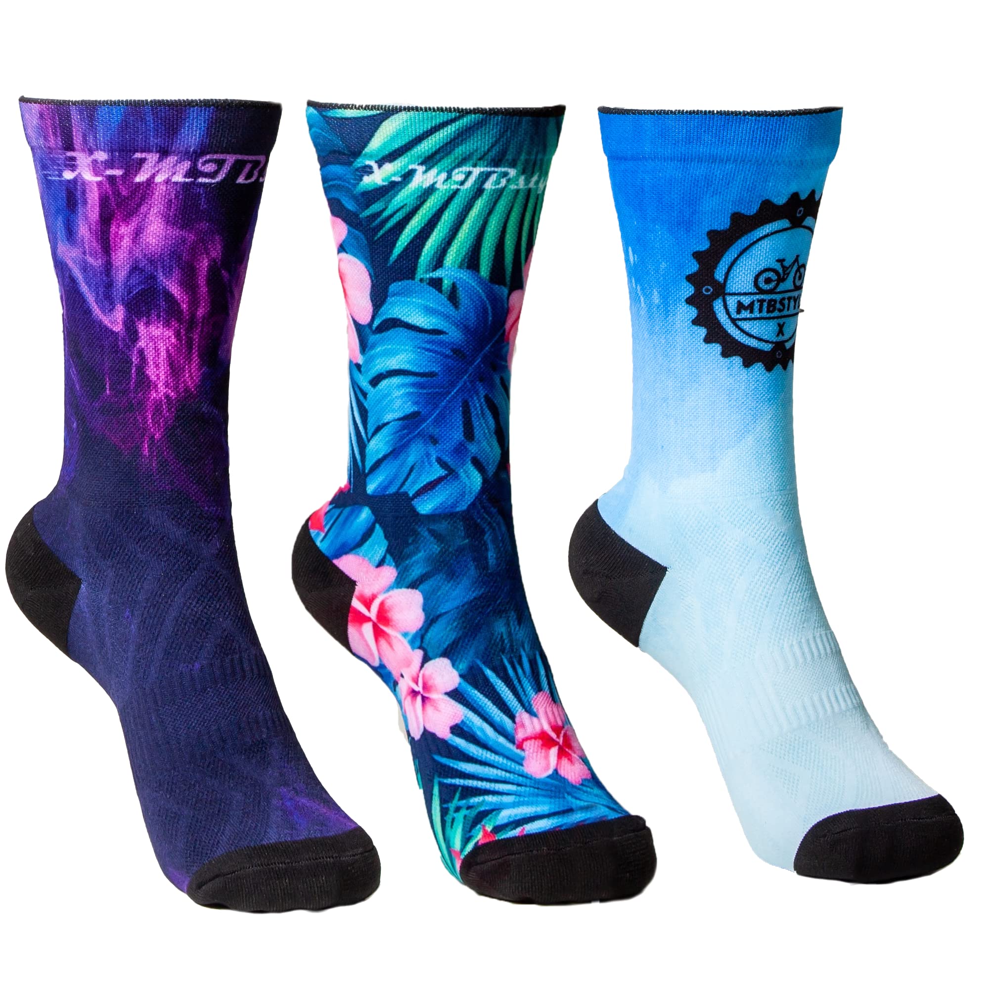 Pack de 3 Calcetines de Deporte Hombre Mujer para Crossfit, Ciclismo, MTB, Running, Gimnasio
