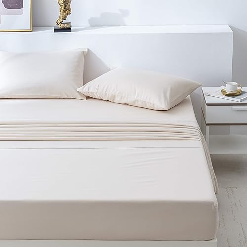 Miniatura 8 de PY HOME & SPORTS Juego de sábanas de cama tamaño Queen blanco ultra suave 4 piezas ropa de cama de microfibra de lujo con bolsillos profundos de 16in