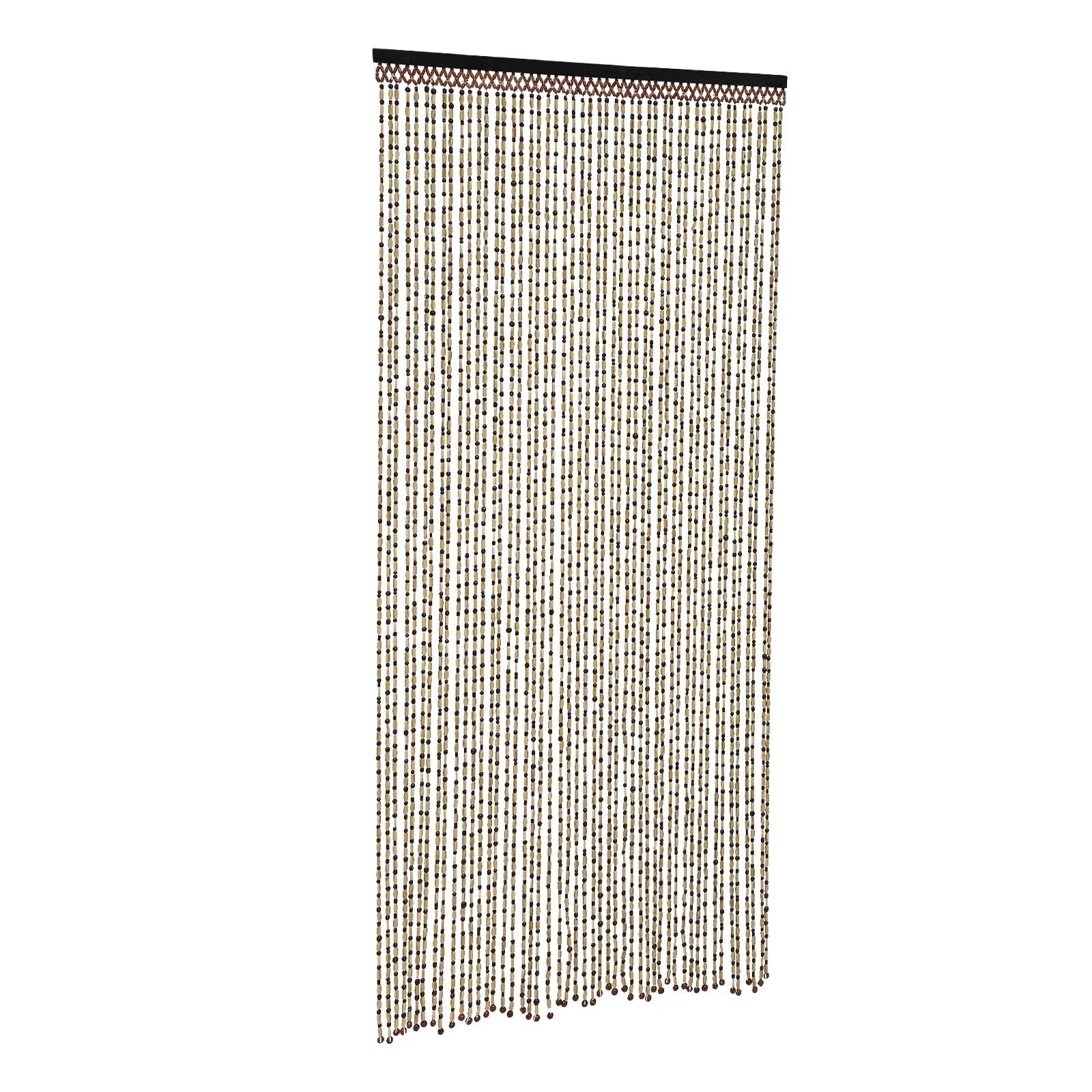 XUWEWI Natural Wood Beaded Curtain Wooden Hanging Room Divider Decorative 74.8in For Doorway For Doorway