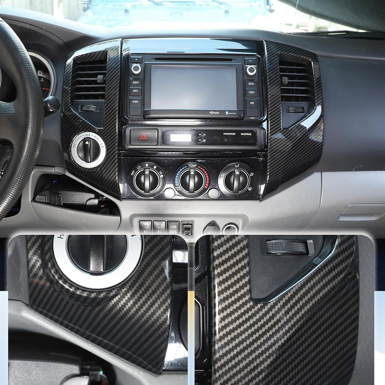 LLKUANG Car ABS Central Control Dashboard Air Outlet Frame Cover Trim Compatible with Toyota Tacoma 2011 2012 2013 2014 2015 Interior Accessories