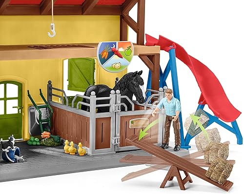 Miniatura 7 de Schleich Farm World, juego de 30 piezas, juguetes de granja y animales de granja para niños de 3 a 8 años, establo para caballos de 4.1 x 19.3 x