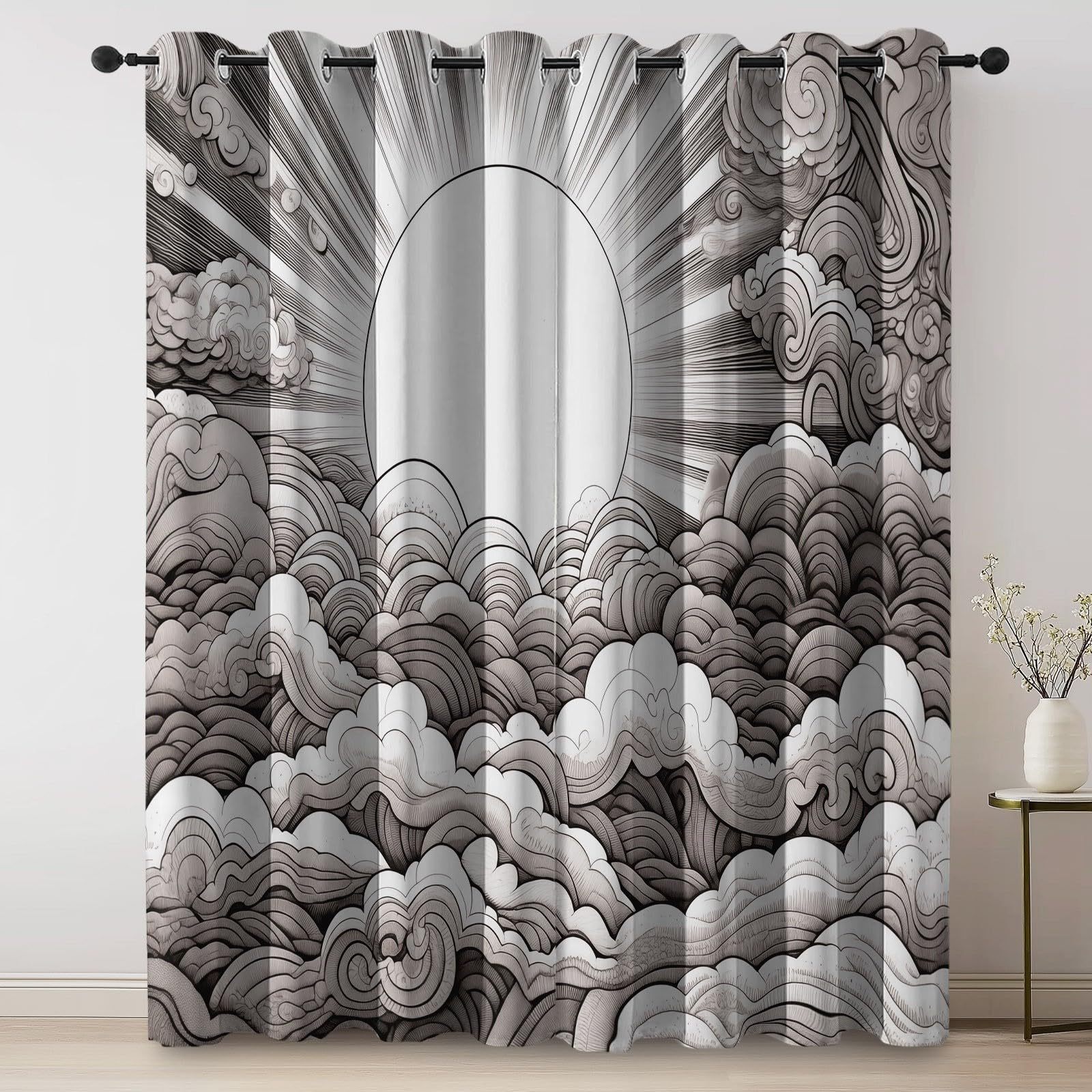 Zasłona zaciemniająca z izolacją termiczną, do okien, salonu, sypialni, 140 x 145 cm (2 panele), biała