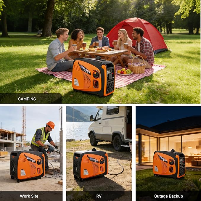 Generador de gas silencioso de 4200 W, ultra liviano para respaldo en el hogar, exteriores y campamento miniatura 8
