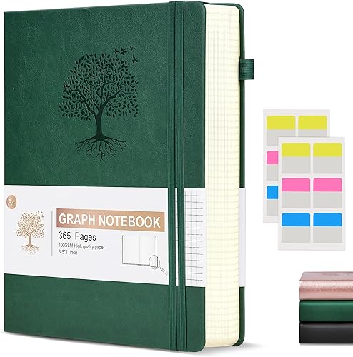 Miniatura 37 de Cuaderno de papel gráfico con espiral, 360 páginas numeradas con cuadrícula, cuadernos encuadernados de papel gráfico grueso de 100 gsm para mujeres